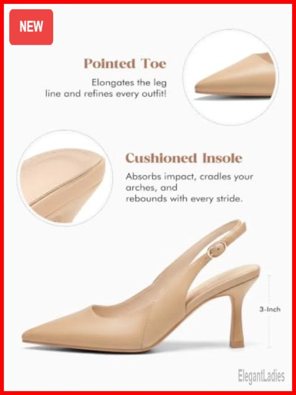 Slingback Kitten Heels Closed Pointed Toe Pumps Work Wedding Dress Shoes